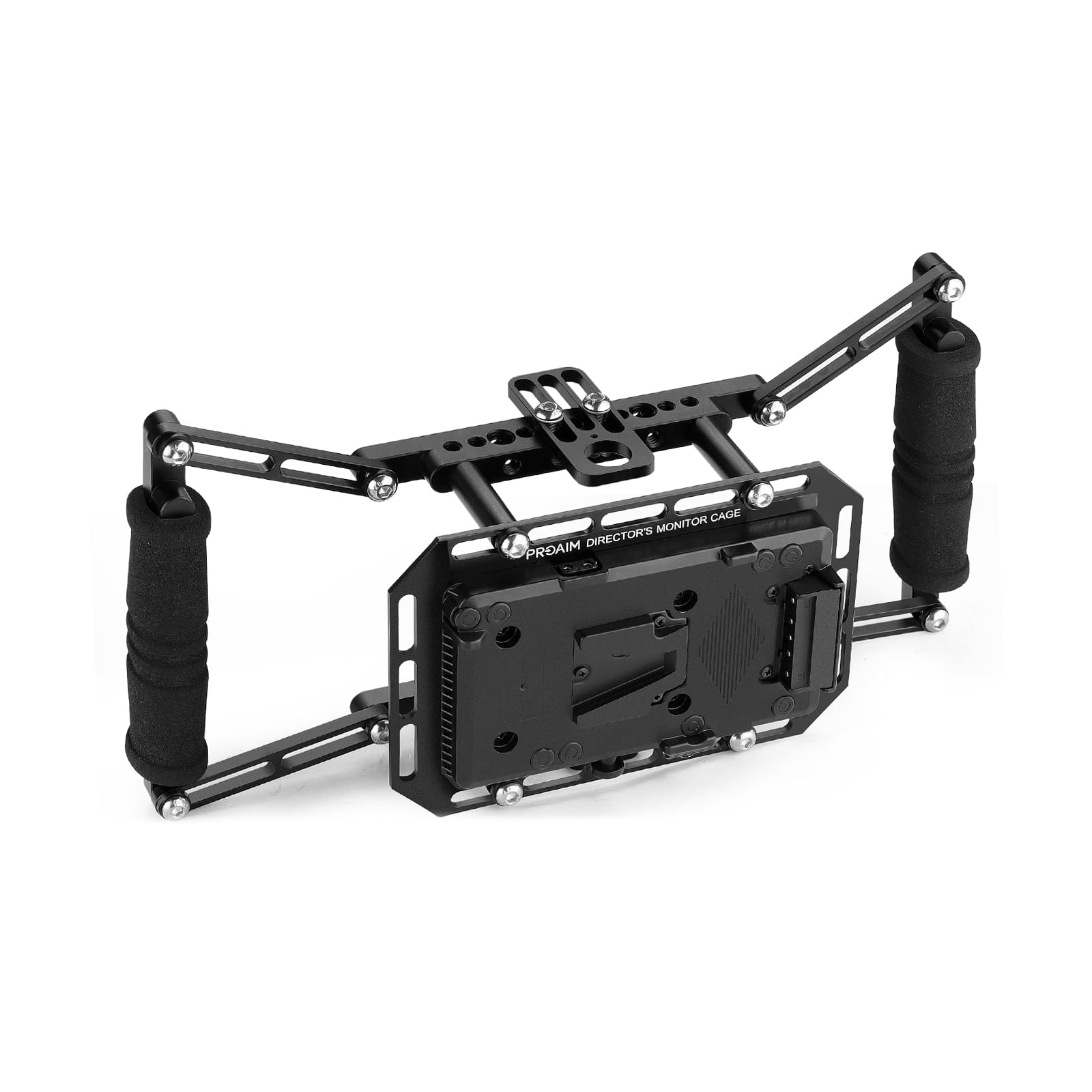 Gabbia Proaim Director per monitor LCD camera da 4" a 7" | Piastra di montaggio integrata, tracolla e impugnature per un utilizzo stabile del monitor wireless sul set.