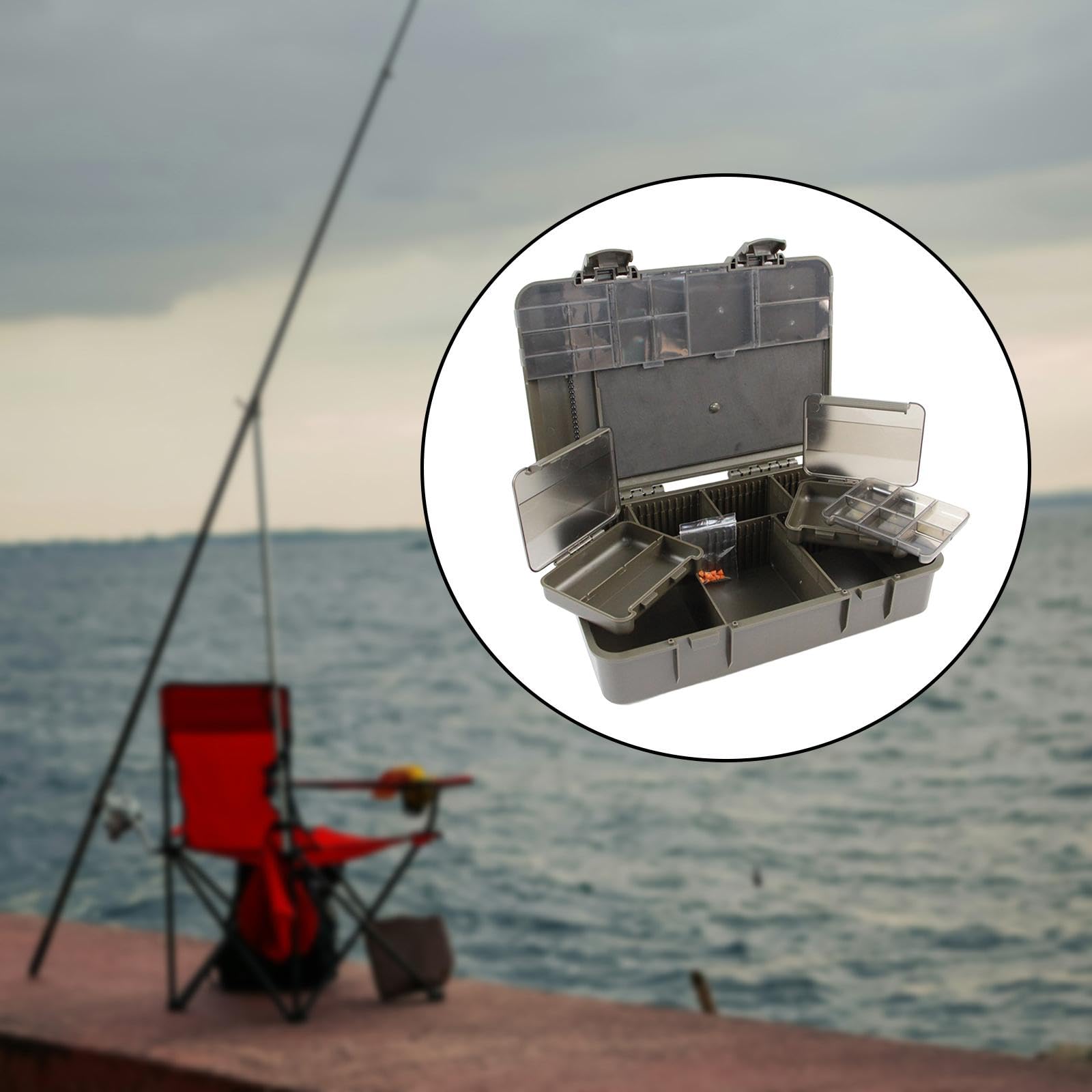 Scatola Porta Attrezzi da Pesca alla Carpa con Scomparti Multipli per Perline, Attrezzi E Ami