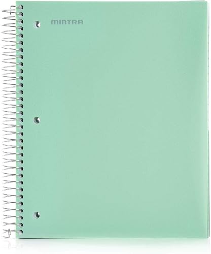 Mintra Office Durable Spiral Notebooks, 5 Subject (Sage Green, College Ruled 1pk)