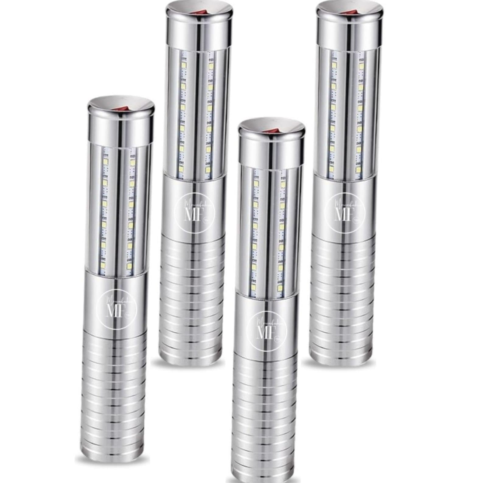 MercaFashion LED Bottle Lights, Strobe Lights, Lamp Set for Events and Celebrations, 4 Pack Silver
