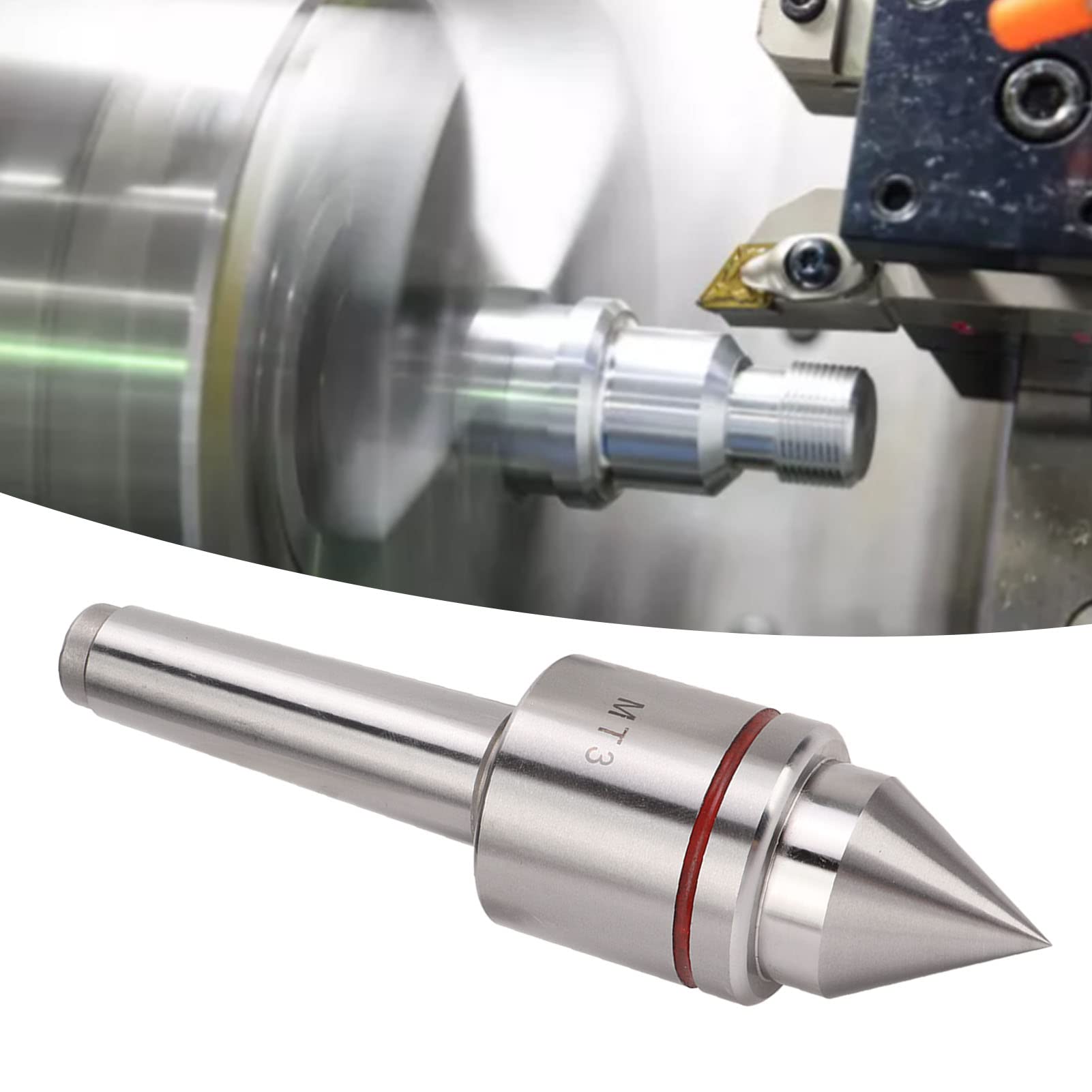 Centro Giratorio de Alta Precisión MT3, Parte Superior Giratoria de Aleación CNC con Molde de Torno de 60 Grados, Diseño de Rodamiento de Bolas Triple, Husillo Extendido con Punta CNC