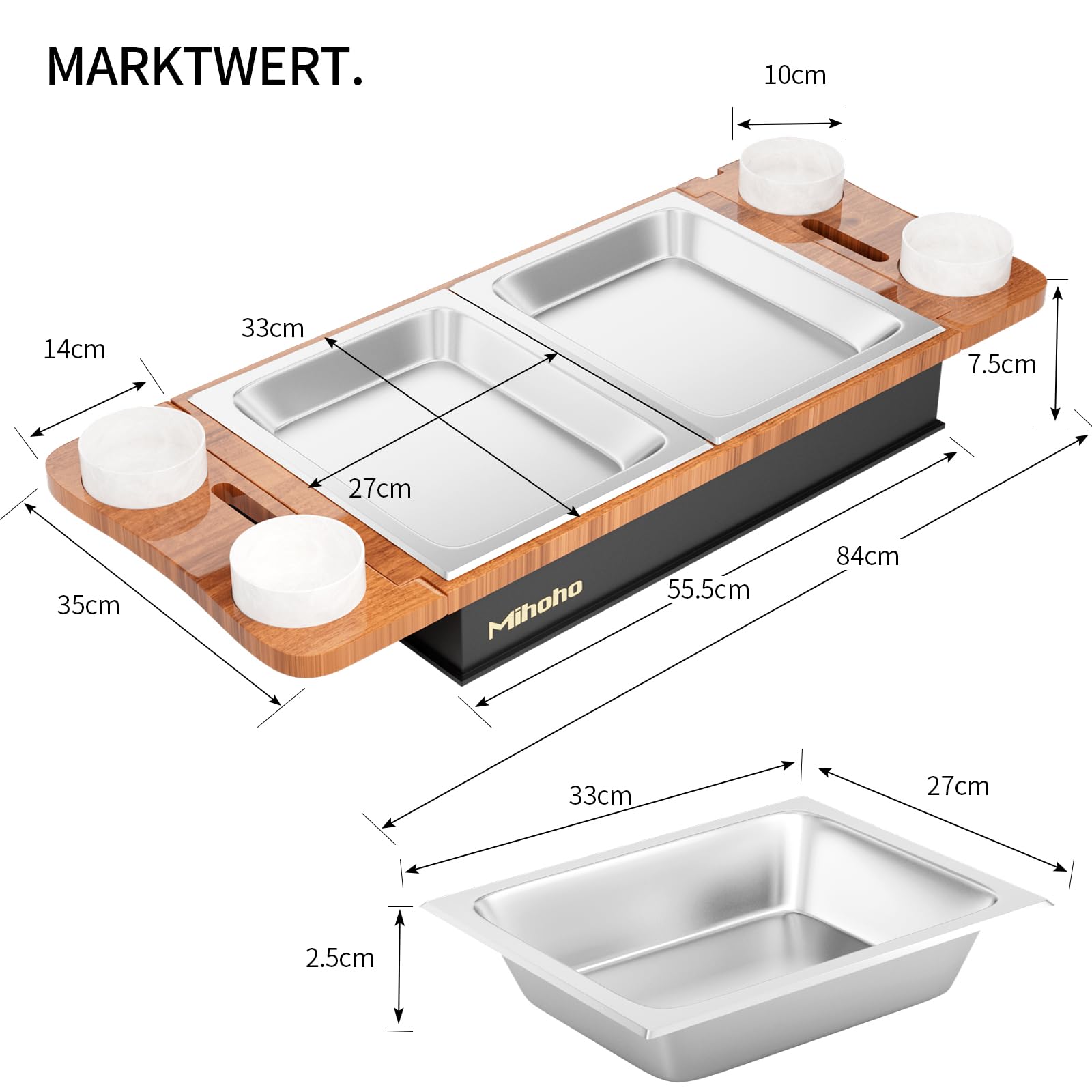 Grillgut Warmhalter Mit Kerzen - BBQ Board Für Fleisch & Speisen Beim Grillen