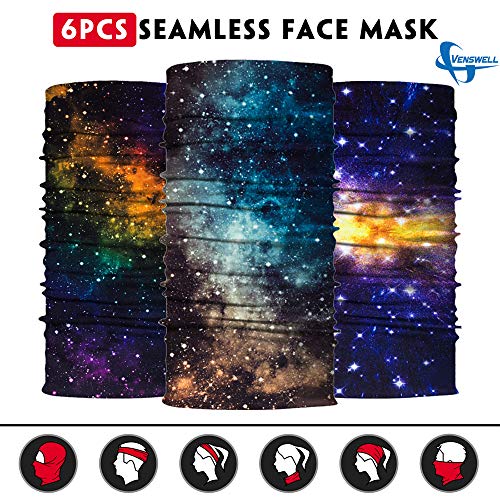 Image of Venswell Neck Gaiter Face Mask Men Women,Seamless Bandana Rave Face Cover Scarf Mask,Balaclava,Headband, Head Wrap,Headwear