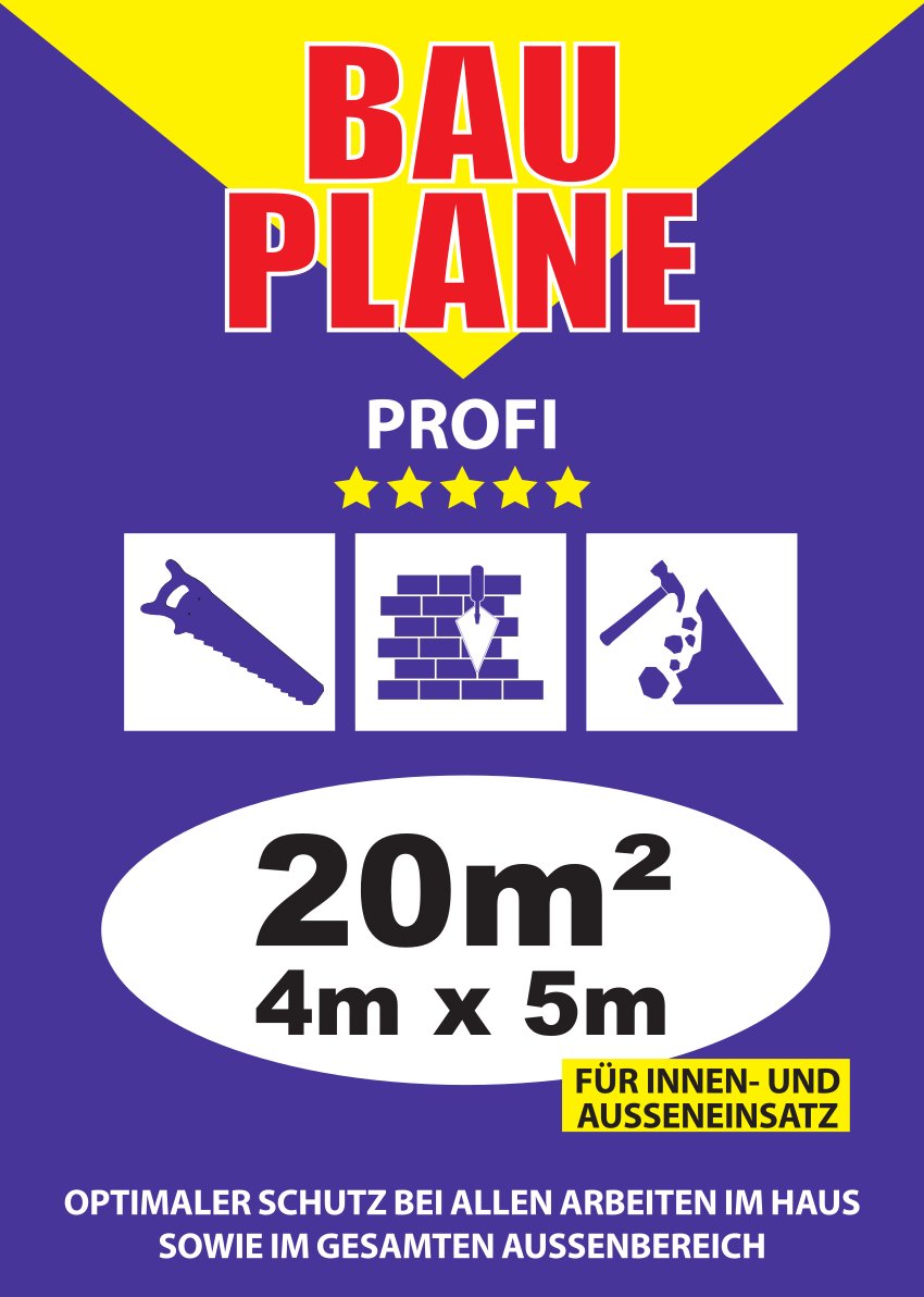 Jufol Abdeckplane Standard (Transparent, L x B: 4 x 5 m, Gesamtstückzahl: 1 Stk