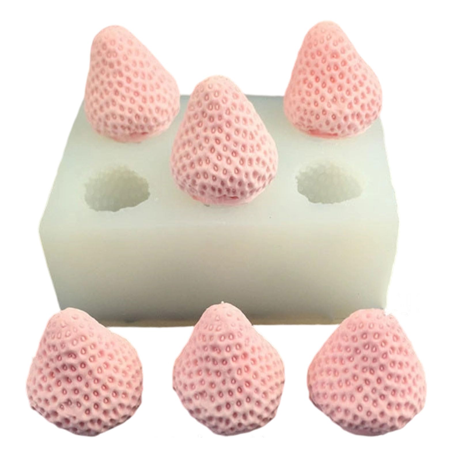 Tsophreniq Detailed Fruit Silicone Mold for Strawberry Shape Chocolate Baking Ice Cream and Crafting Projects Dishwasher Safe Mold