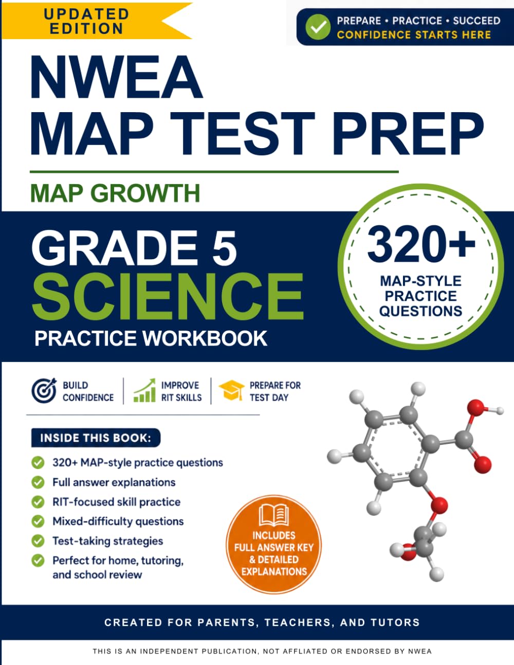 NWEA MAP Test Preparation Workbook - Grade 5 Science: 320+ MAP Growth Practice Questions with Full Answer Explanations | RIT-Focused Workbook for ... Tutors (NWEA MAP Test Science Preparation)