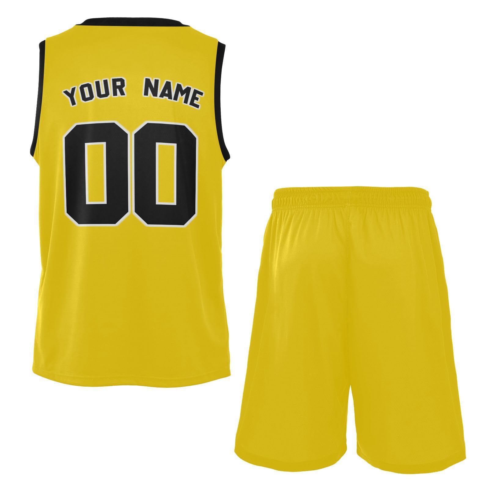 UMIRIKO Custom Gold Basketball Jersey with Team Name Number Logo Personalized Sports Shirt Shorts for Men Women Youth 3XL