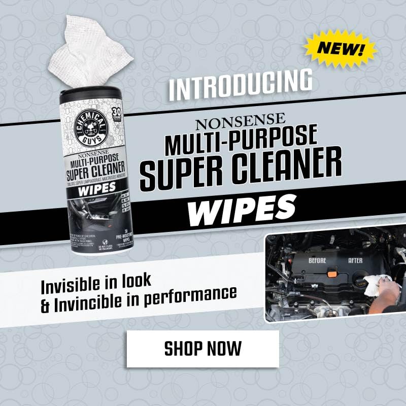 Chemical Guys, Nonsense Colorless All-Purpose Cleaner Wipes, 30 Ct Canister - image 8