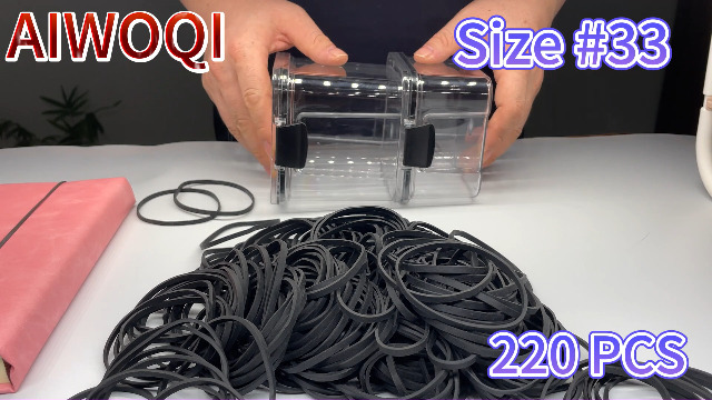 AIWOQI Size #33 Rubber Bands - Black, Approximately 210 Pieces, High Elasticity - View #10