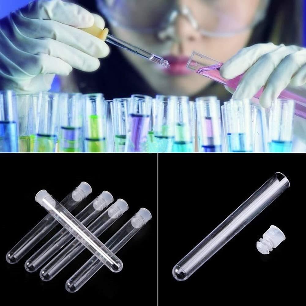 Gradilla De Tubo De Ensayo para Laboratorio 50 Tubos De Ensayo Plástico Transparente con Rejilla, 16 X 100 Mm (10 Ml), Tapas Y Orificios