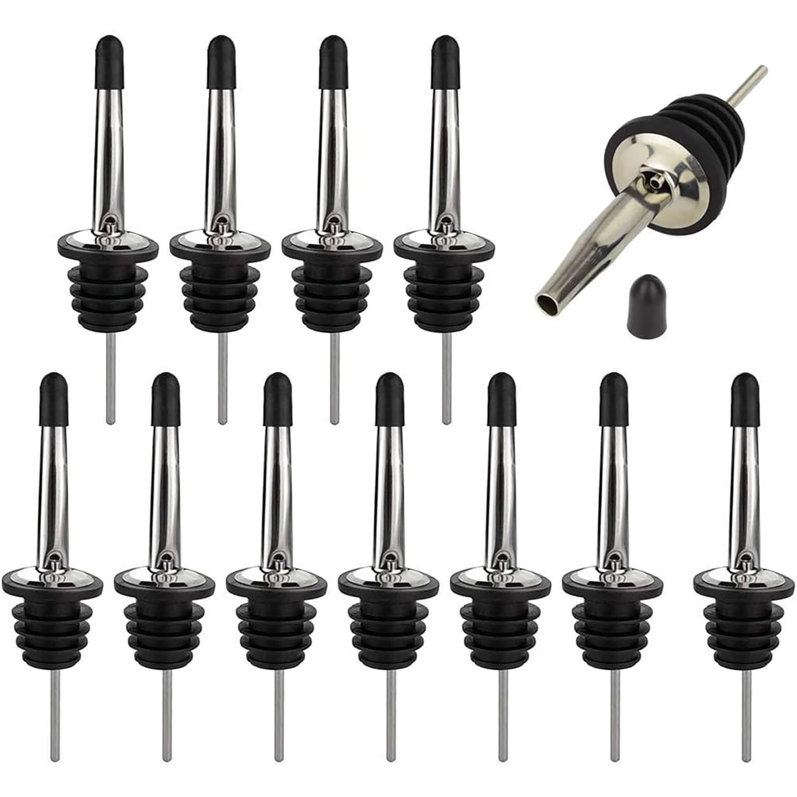 Amazon｜ポアラー 12個セット ワイン ステンレス製 ボトルの注ぎ口