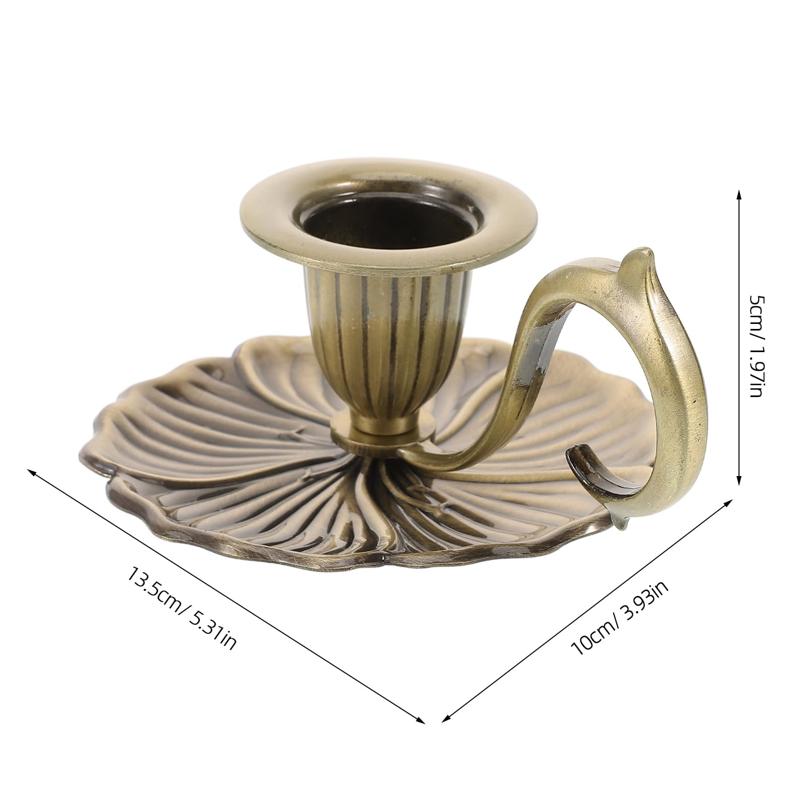 Luxshiny Retro Taper Candle Holder, Vintage Candlestick Holders with Handle tealight Candle Rack Candle Pillar Stand Victorian Style for Table Centerpiece Wedding Festive Christmas Mantel Decoration