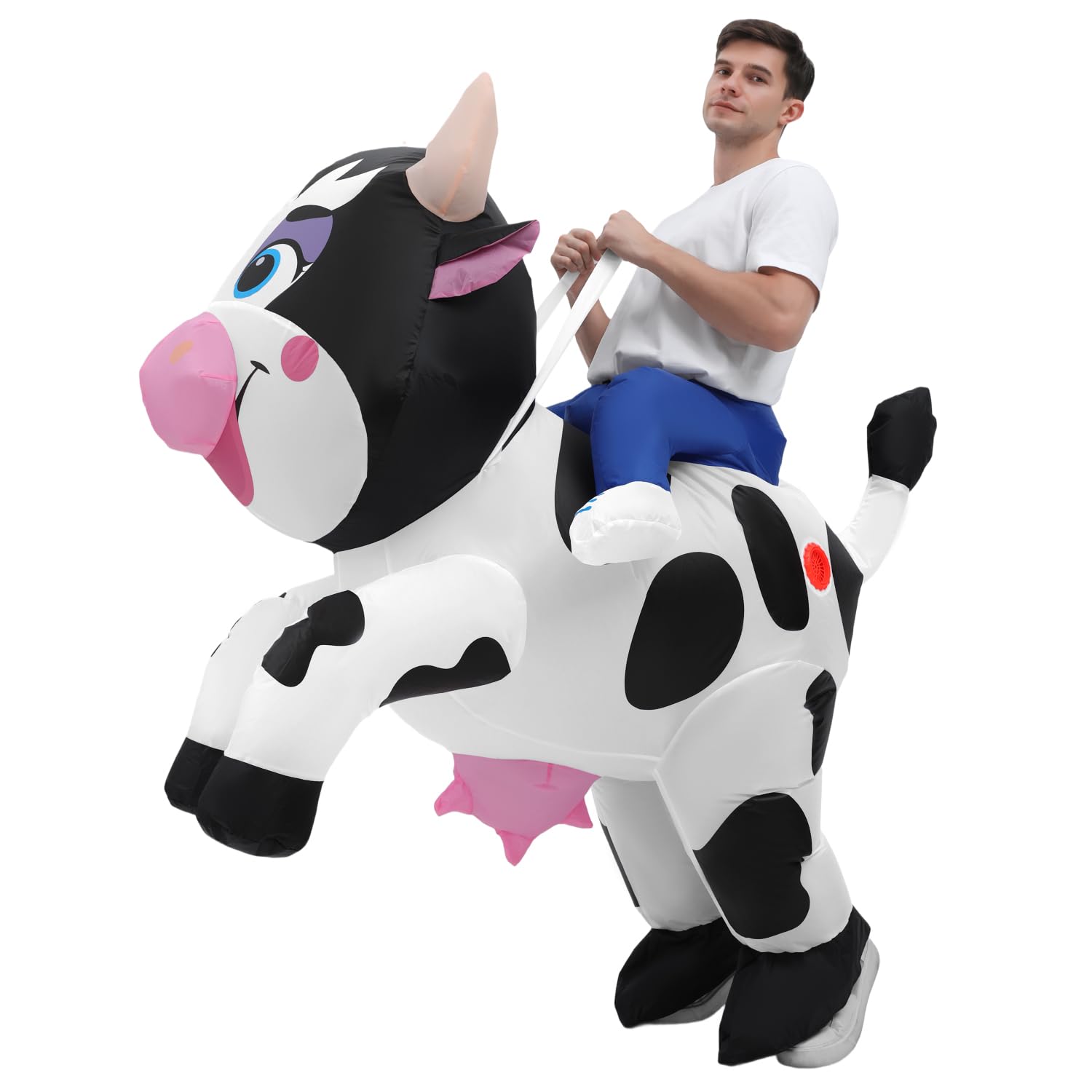 RHYTHMARTS Costume gonfiabile da mucca, costume da mucca, costume gonfiabile per Halloween, per adulti