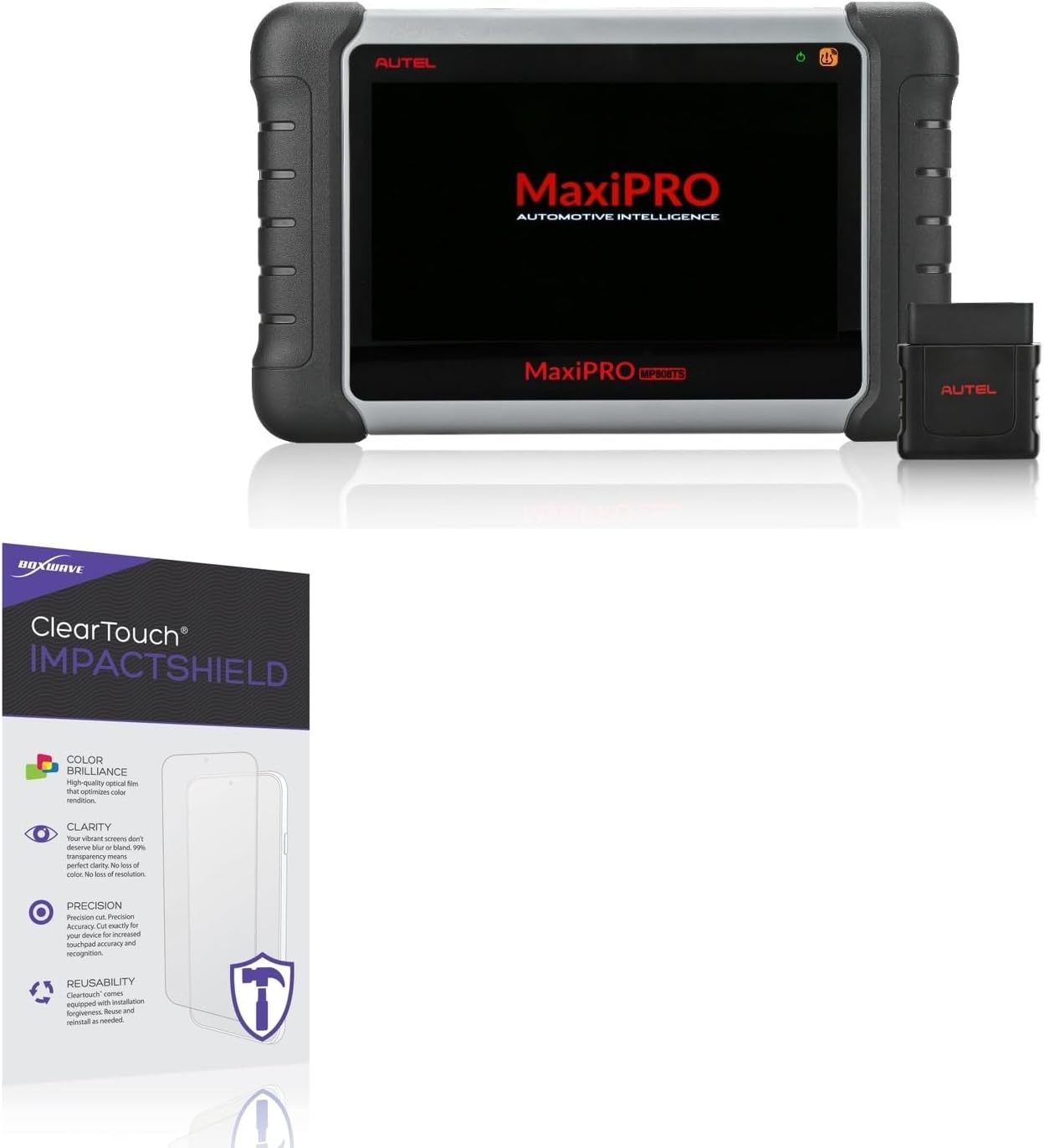 BoxWave Screen Protector Compatible with Autel MaxiPRO MP808TS - ClearTouch ImpactShield (2-Pack), Impenetrable Screen Protector Flexible Film