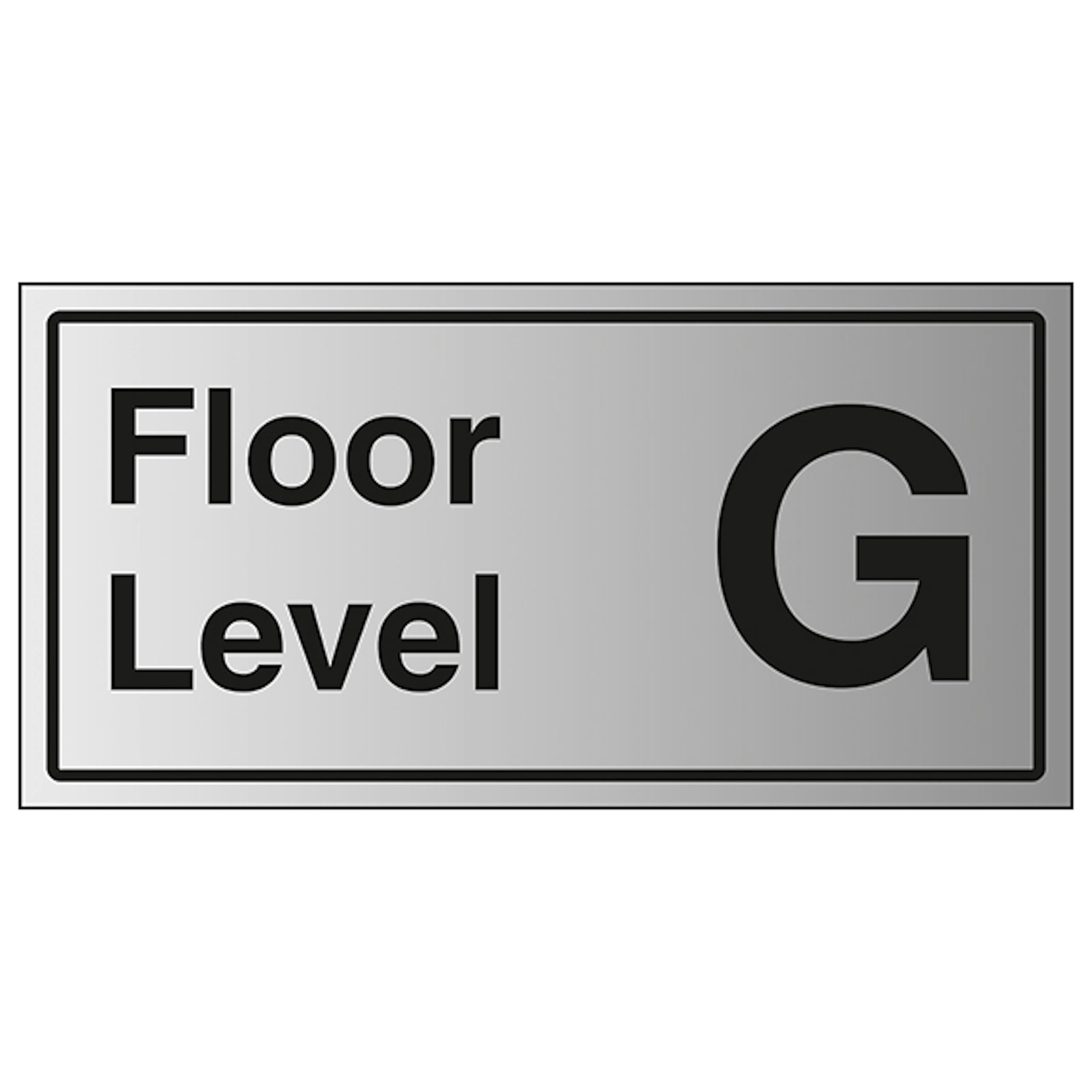 V Safety Floor Level G 300 x 150 mm - 1.6mm Aluminium Effect Rigid Plastic Safety Sign