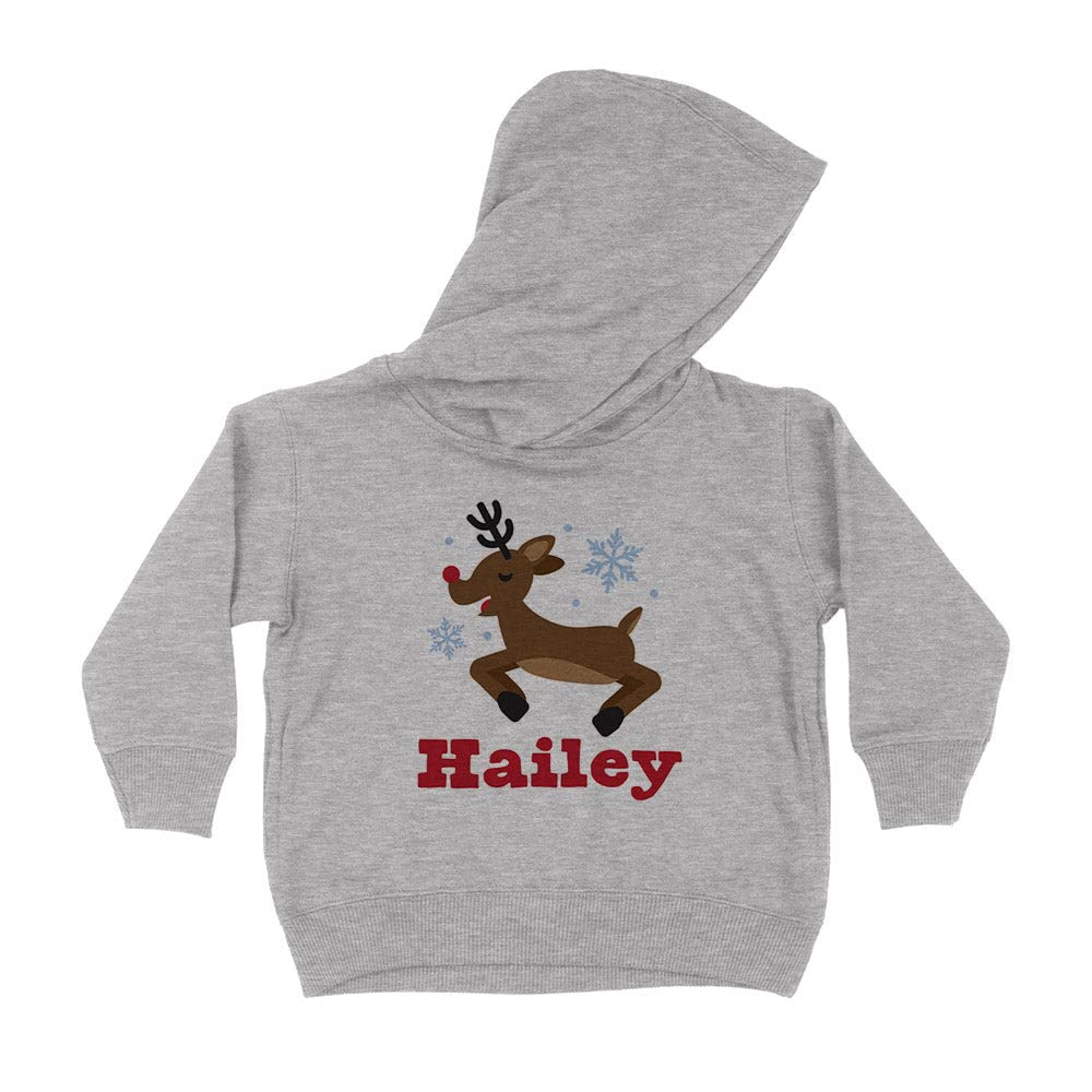 Reindeer Hailey Christmas Kids Hoodie Sweatshirt Toddler 5T Heather Grey