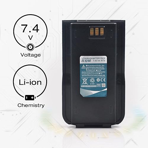 Miniatura 2 de ROWSHEP Paquete de 2 baterías de iones de litio de 7.4 V 2000 mAh de repuesto para TYT Tytera DMR MD-380 MD-380GPS MD-380V MD-380U MD-446 Radio