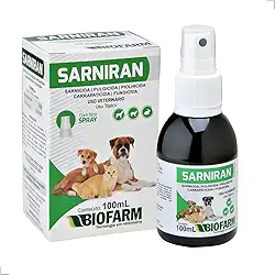 Antipulgas e Carrapatos, Controle de Sarna e Fungos, 100mL, Sarniran