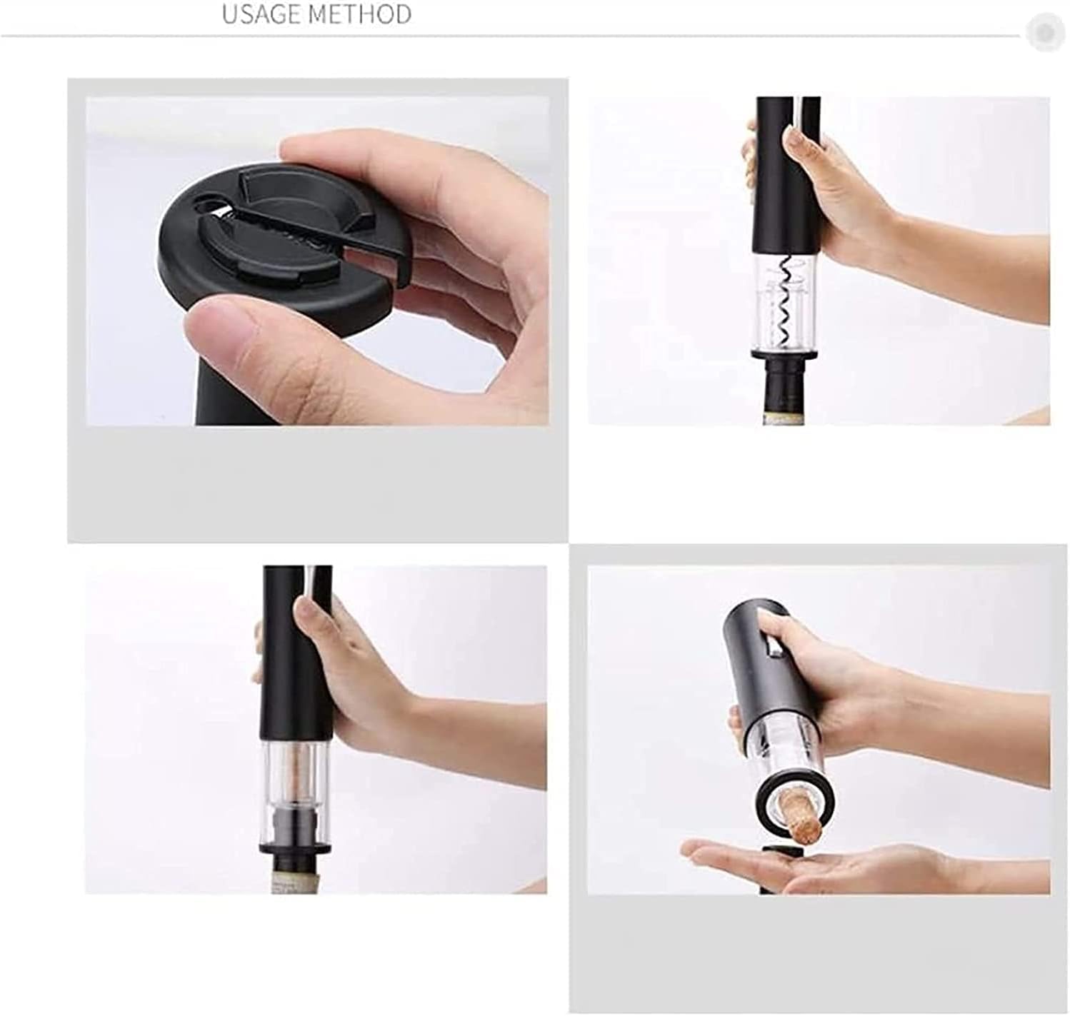 Electric Wine Bottle Opener with Foil Cutter,Battery Powered Automatic Wine Corkscrew with LED Light,Suit for Home Use or as a Gift