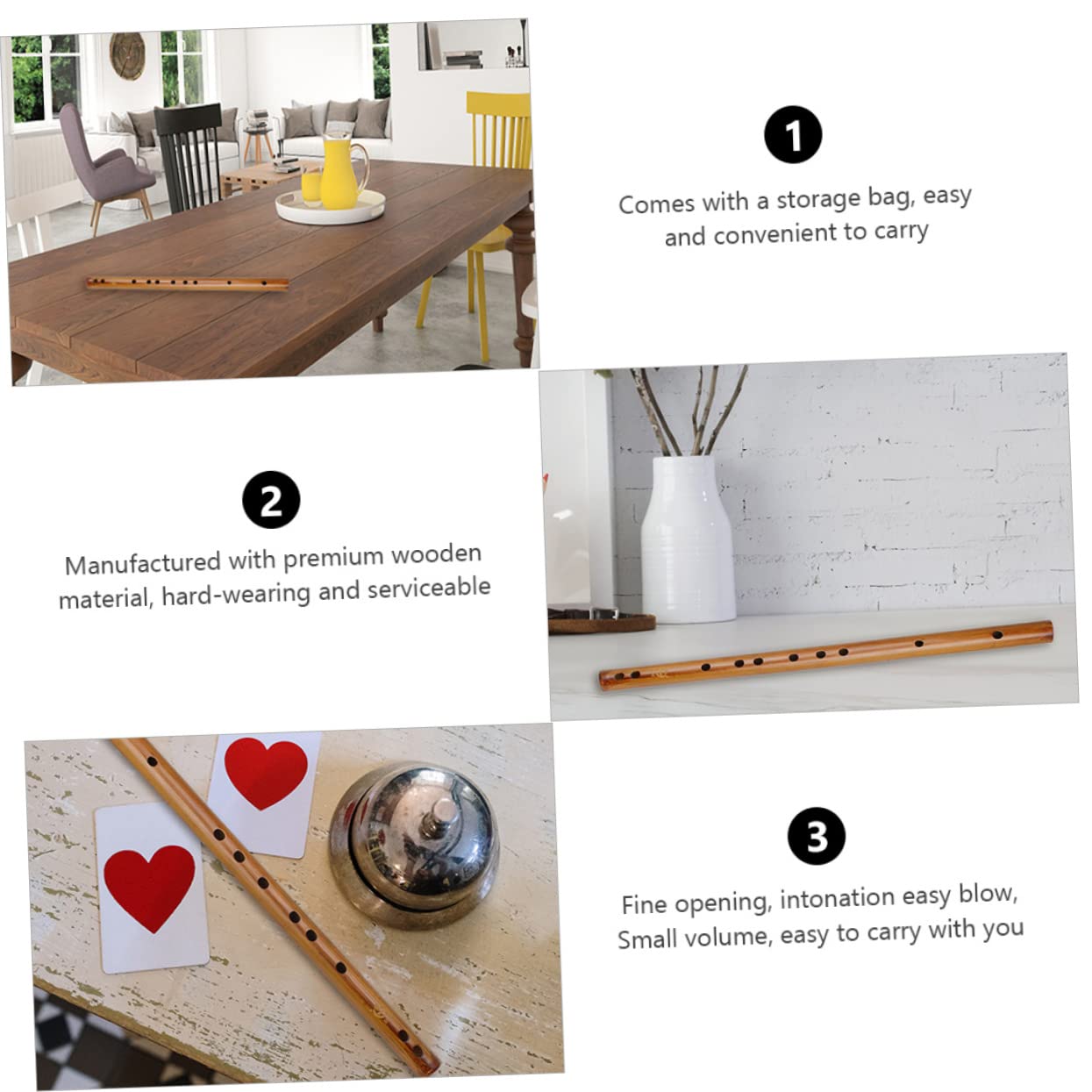 Flûte En Bois Pour Débutants Petit De Rangement Pour Flûte Clé C Poli Miroir Facile À Souffler