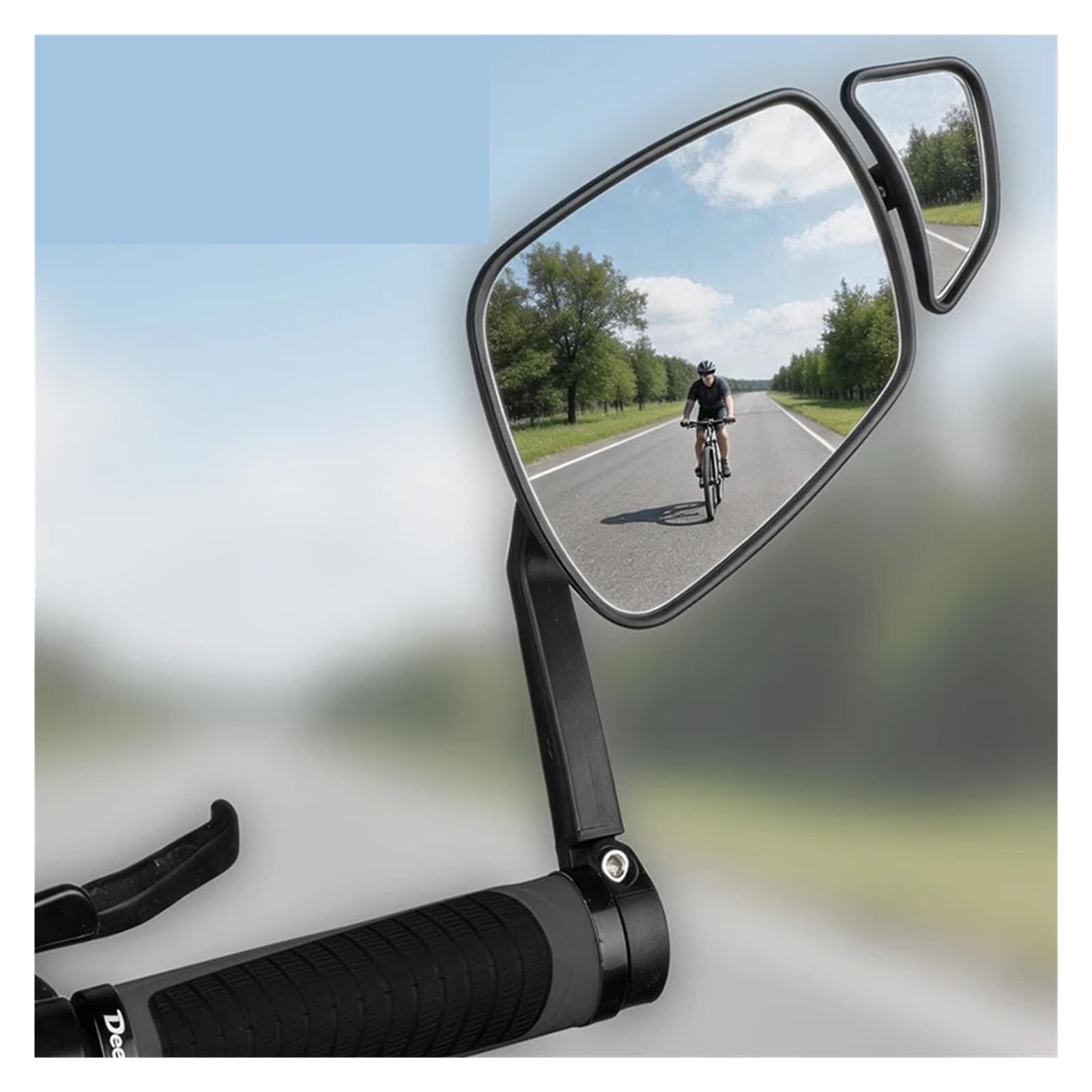 for Bicicletta, Specchietto Retrovisore con Tappo Terminale Barra | Riflettore lente ausiliaria sinistra destra for avviso di tacca di sicurezza for scooter elettrico for bici(Bar End 1 Pair)