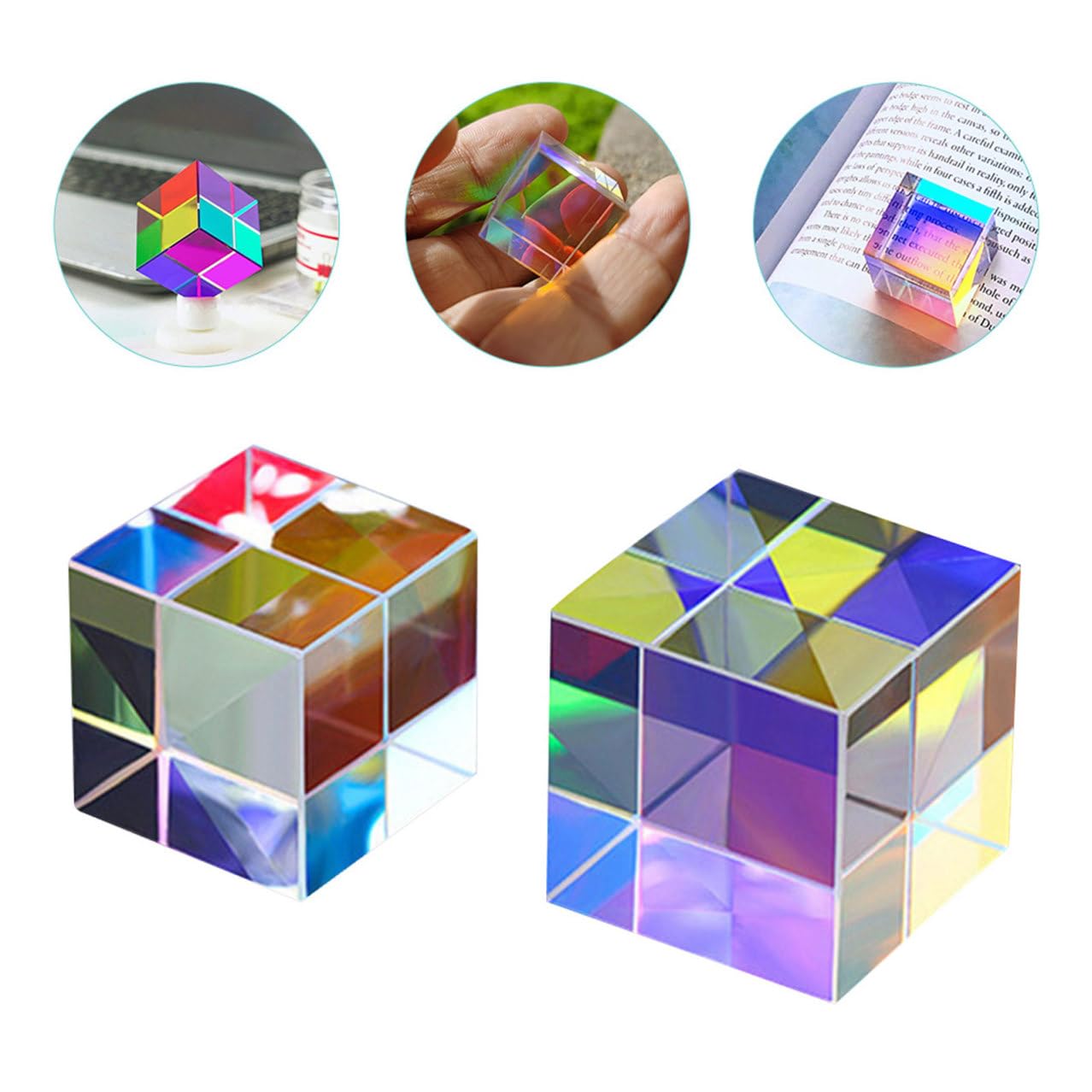 Gatuida 6piezas Prismas Ópticos De Color Cubos Para Experimentos De Física Herramientas Educativas Para Dividir Luz y Aprendizaje Divertido