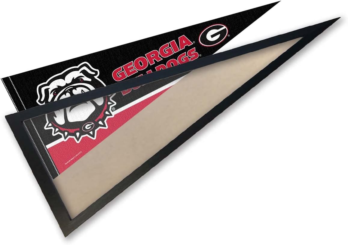 College Flags & Banners Co. Georgia Bulldogs Dawg Logo Pennant and Wood Pennant Frame