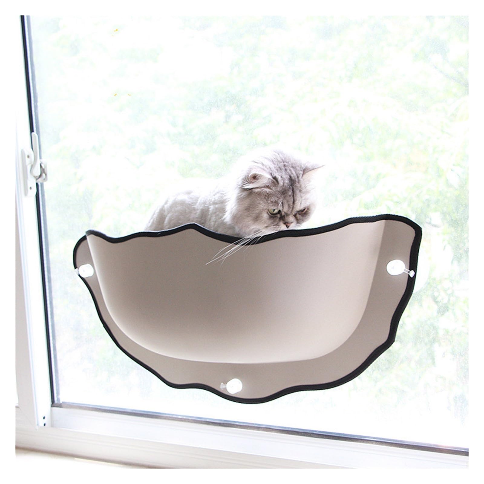 Cat Hammock Bed Frame Davanzale Della Finestra Morbido E Confortevole Eva Jumping Platform Ventosa Sospesa Lettiera For Animali Domestici Stabile E Confortevole(Green)