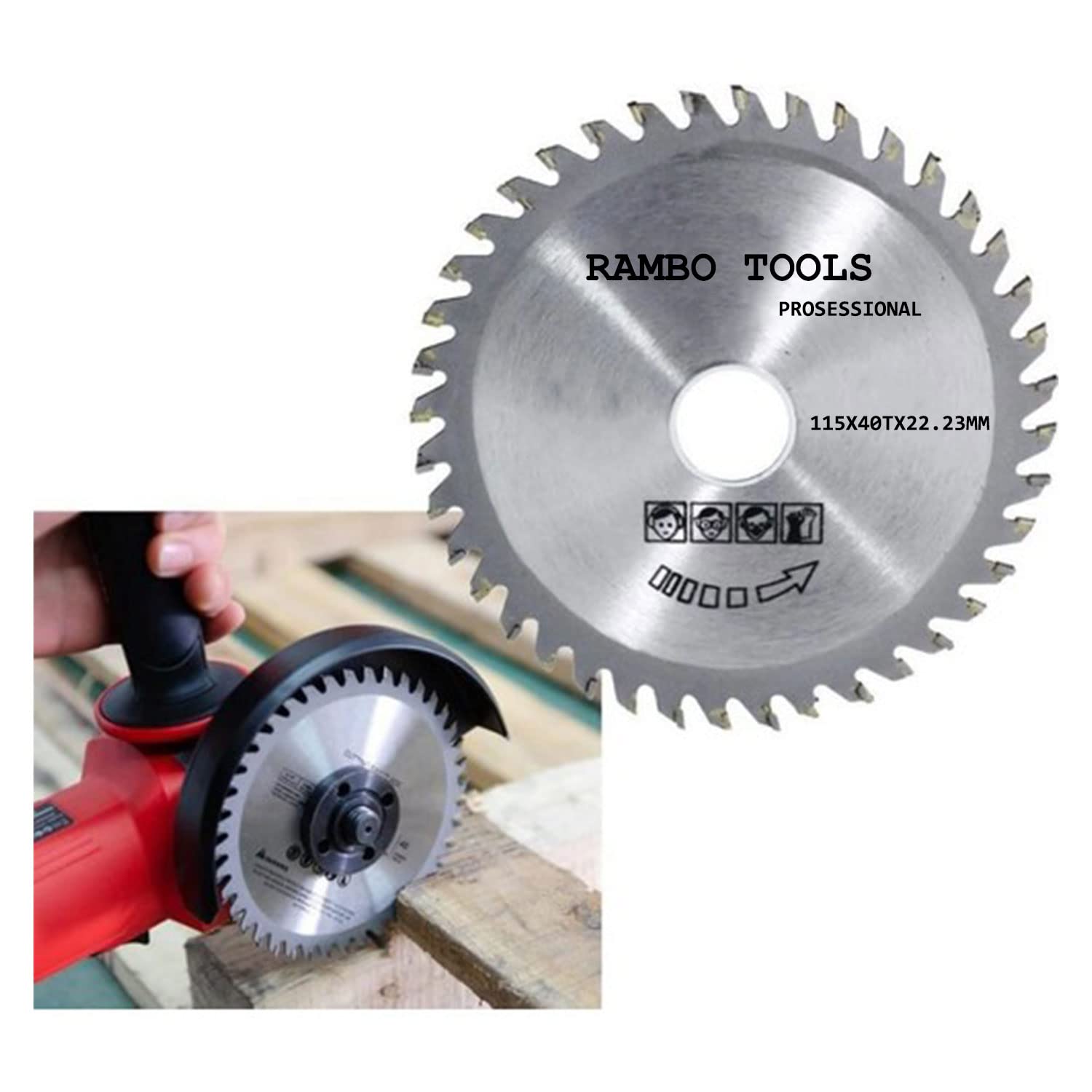 Badem10 Rambo Taşlama Spiral Ahşap Kesme Sunta Testeresi 115 mm 40 Diş