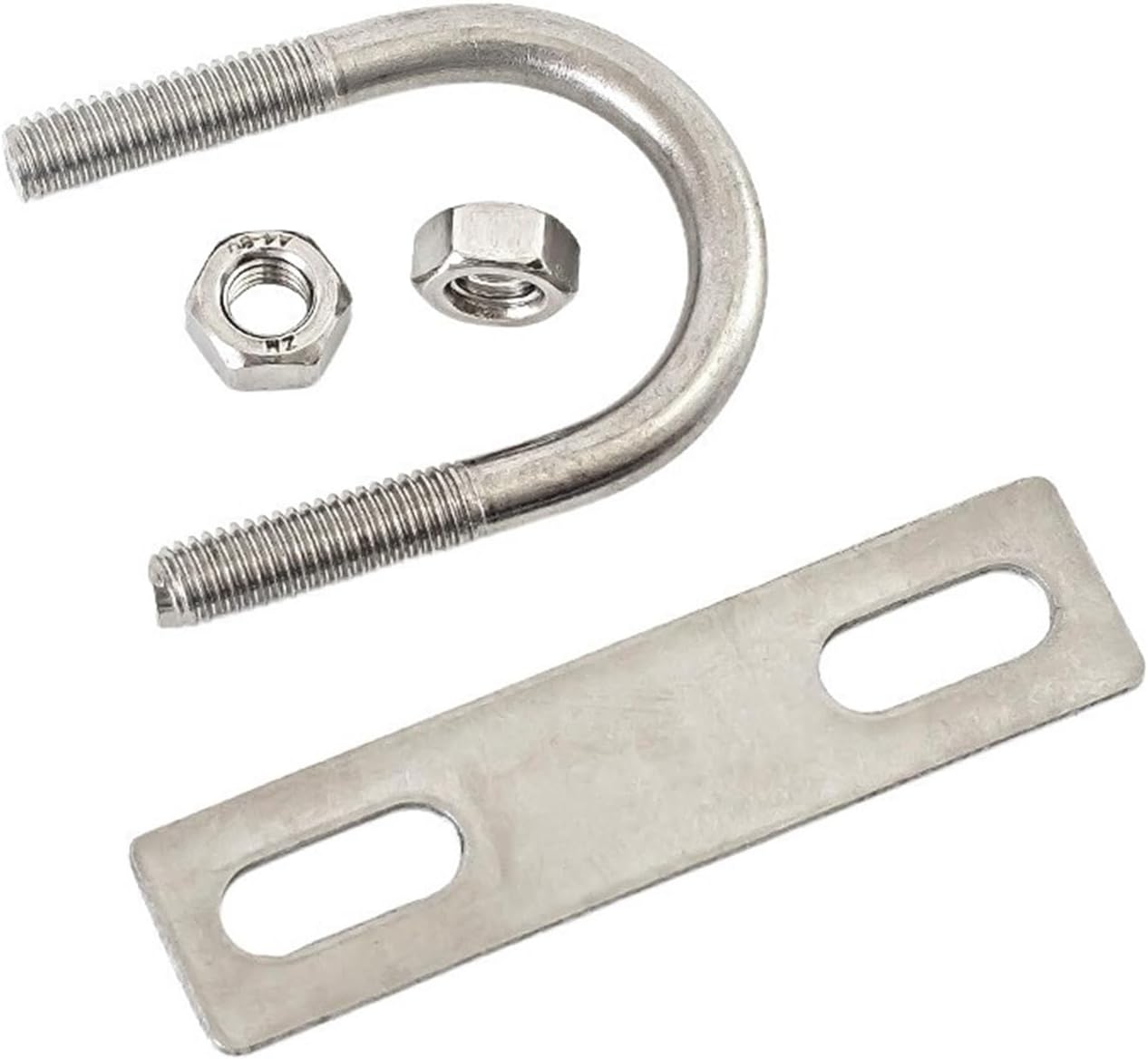 Carbon Steel Hexagonal Nut, Stainless Steel Nut,M10 M12 U Bolt 304 Stainless Steel Fillet U-Clip with Baffle Nut Combination Buckle U-Shaped Screw Pipe Clamp 2 Inch Clamp(M10x42x73mm 1set)
