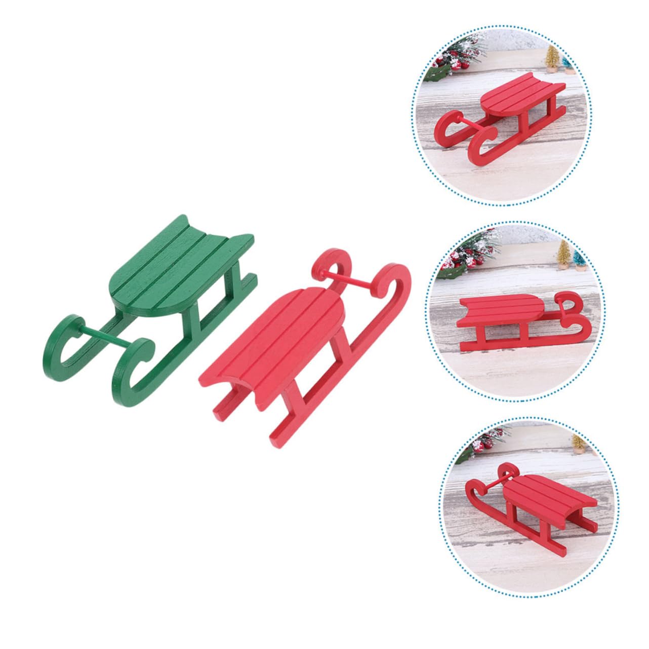 3 Juegos Mini Trineo Navideño Trineo Colgante De Navidad Mini Arboles De Navidad De Nieve De Navidad Decoraciones De Cumpleaños De Invierno Decoración De Madera 3 Piezas * 3