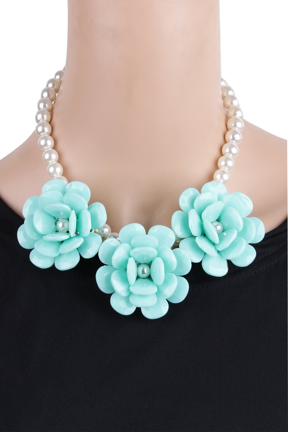 Shining Diva Floral Statement Necklace, Gift for Her