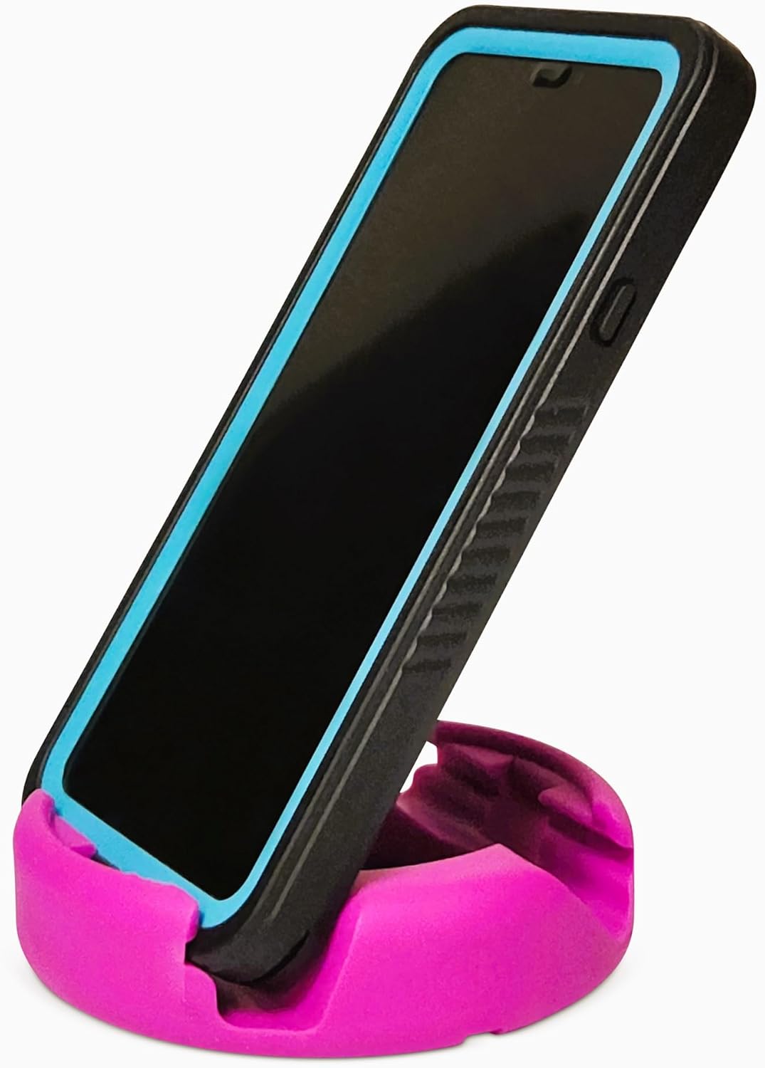GoDonut Plus+ - Smartphone and Tablet Stand - Compatible with Lager Cases with Charging Port Access - for use at Work, at Home, Travel and on-the-go (Fuchsia)