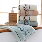 Bathroom Hand Towels,Four leaf printed cotton towel,100% Cotton Ultra Soft Highly Absorbent Hand Towel 4 Set , Size 14" x 30" Home Bathroom Hand Towels for Bath, Hand, Face, Gym Towel (Multicolor)