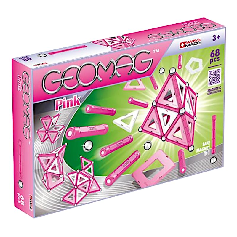 Geomag Panels Pink de 68 piezas juego de construcción magnética para niñas