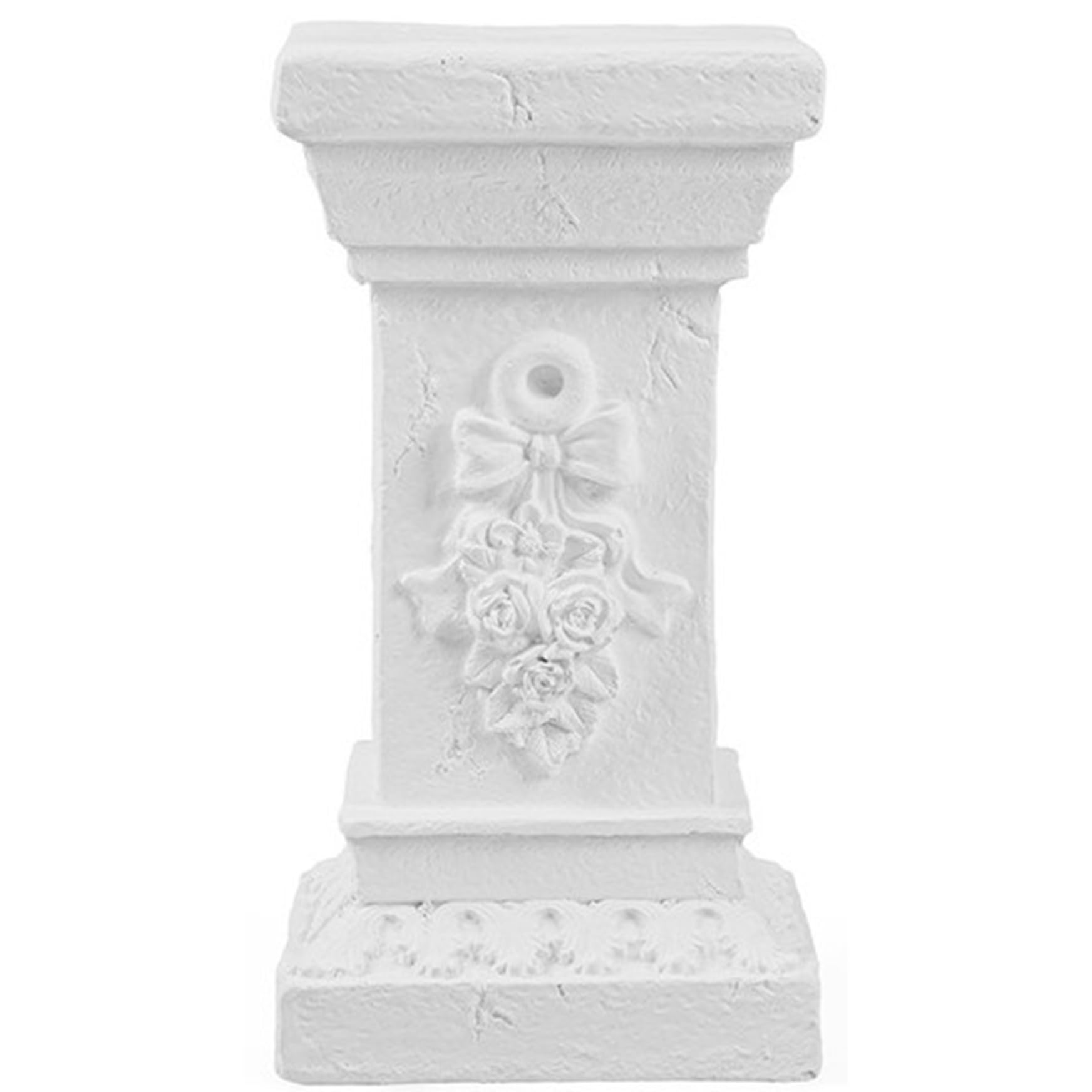 Neptuiby Roman Column Pedestal Statue Stand Roman Column 12.6in Weather-Resistant Plinth for Outdoor & Indoor Statues Pots and Home Decor White
