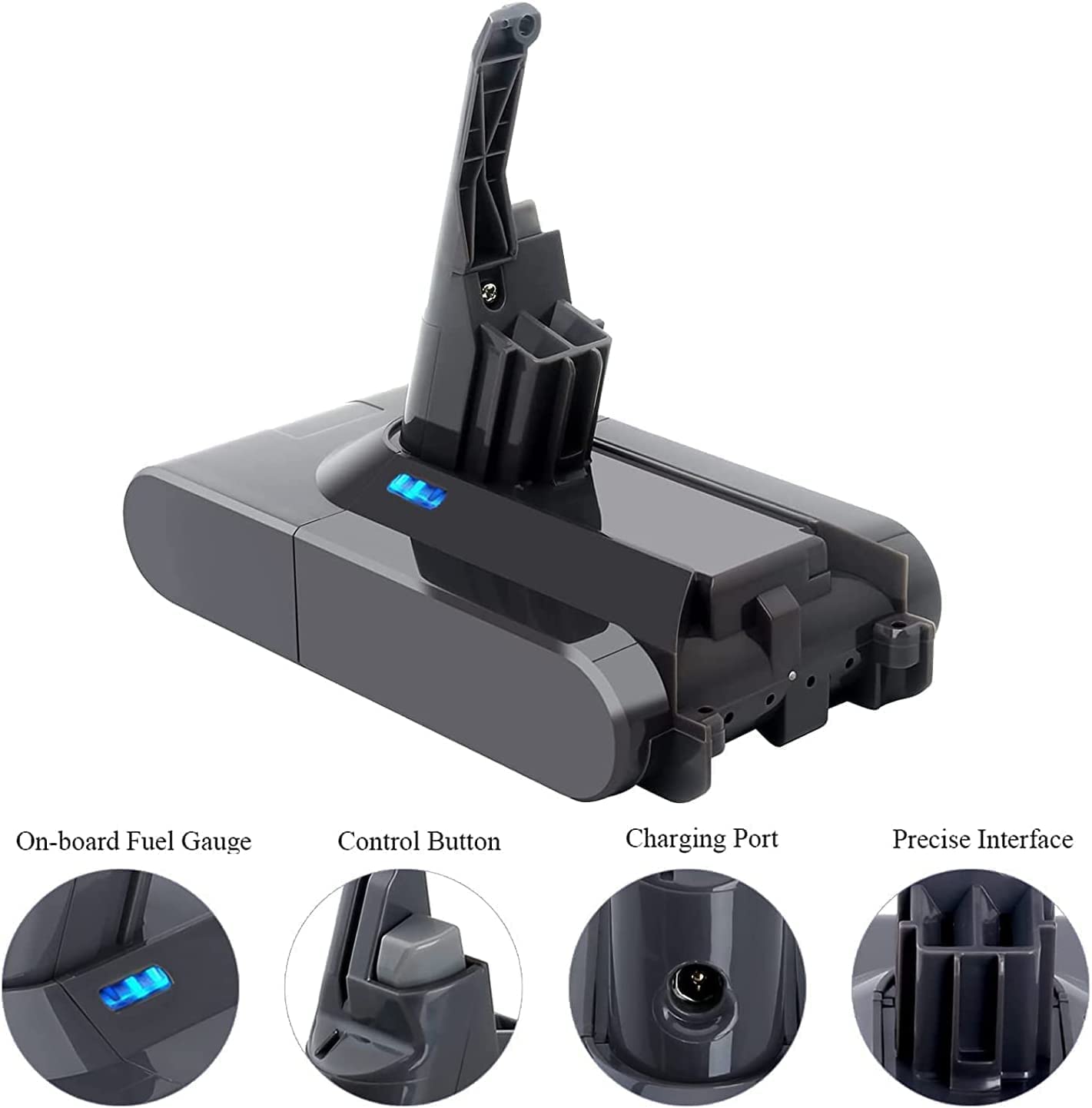 Verbesserter V8 8.0Ah/8000mAh SV10 Akku 215681 Ersatz kompatibel für Dyson V8 Animal/Absolute/Motorhead/Fluffy/SV10 für Dyson Akku Handstaubsauger Li-Ion 967834 05