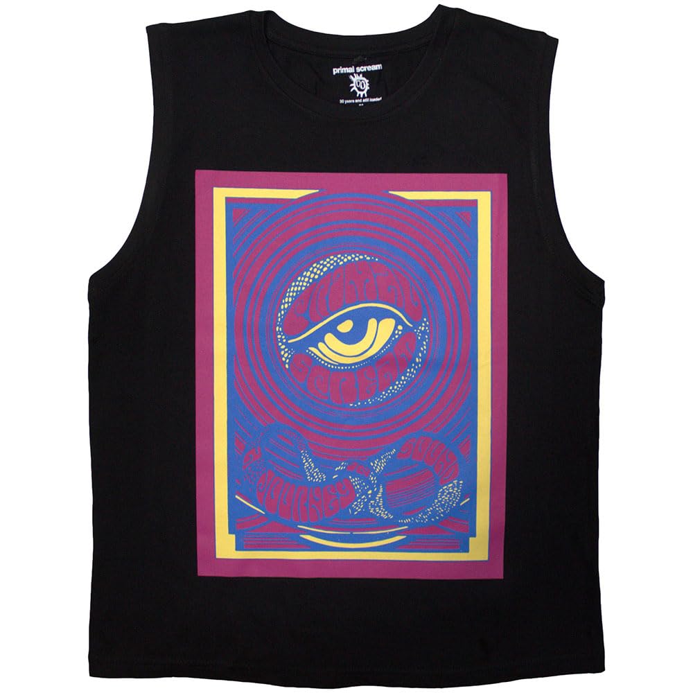 Rock Off officially licensed products Primal Scream Psychedelic Eye Tank Top M Black