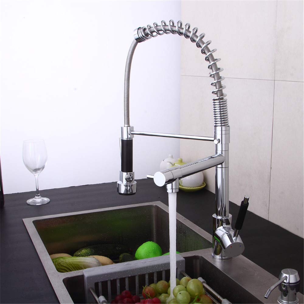 Robinet de cuisine de printemps mitigeur évier en cuivre eau froide