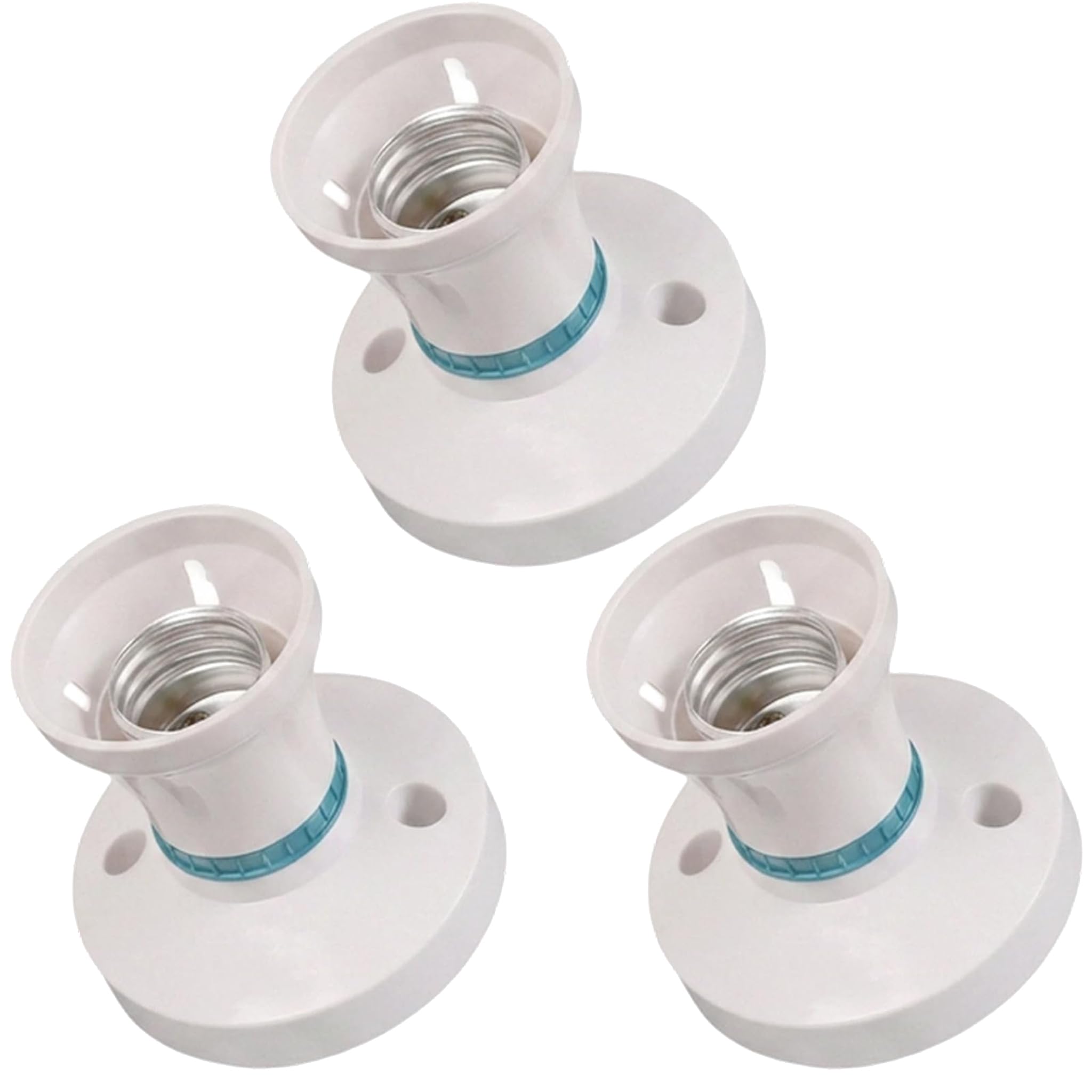 XZSKD 3-Pack Ceiling Rose Light Fitting, White Ceiling Light Fitting for Screw Bulbs