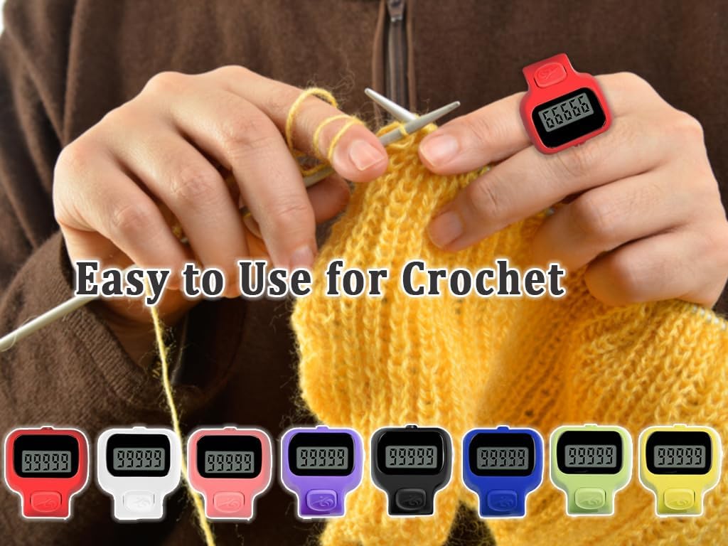 Clicker Counter, 8 Pack Electronic Finger Clicker Counter, Tally Counter, Electronic Handheld Tally Counter, for Knitting, Crochet, Stitch, Golf, Fishing, Goods Counting