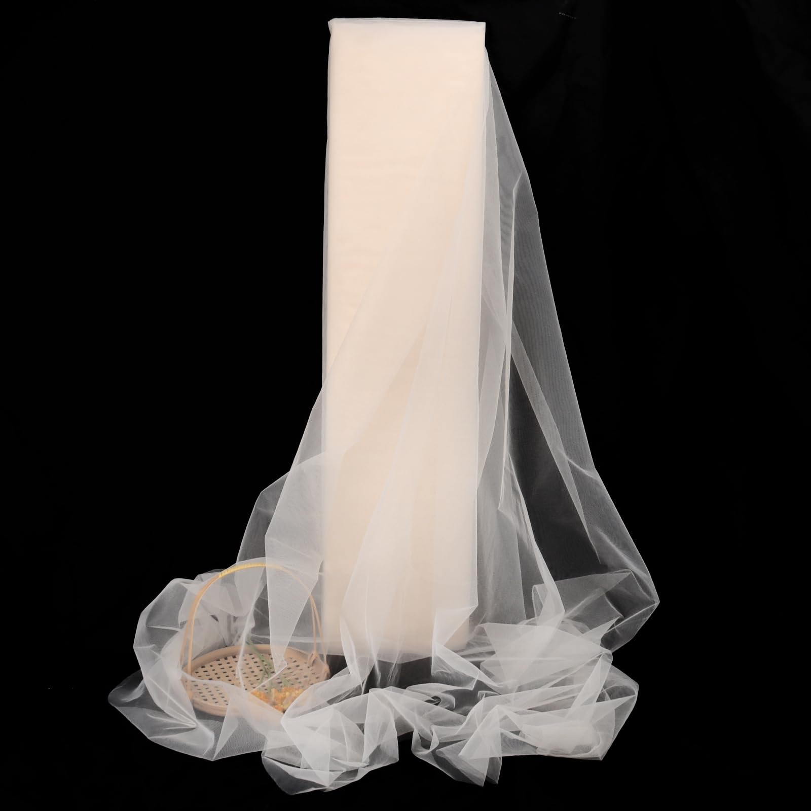 HAVII 63" x 10Yards Champagne Tulle Fabric Rolls Bolt for Tutu Tulle Skirt Wedding Arch Drapes Party Backdrop Decor DIY Sewing Crafts