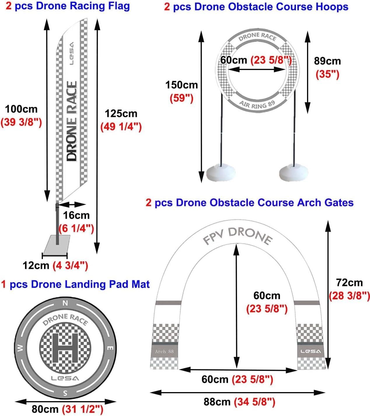 Kit di Allenamento per droni radiocomandati da Interno, Kit di addestramento per droni con Cerchio a Ostacoli, Kit di Percorso a Ostacoli per droni da Parco Giochi StyleA