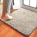 Delxo 24 x 36 Inch Magic Doormat Super Absorbs Mud Doormat No Odor Durable Anti-Slip Rubber Back Low-Profile Entrance Door Mat Large Cotton Shoe Scraper Pet Mat Machine Washable (Beige)