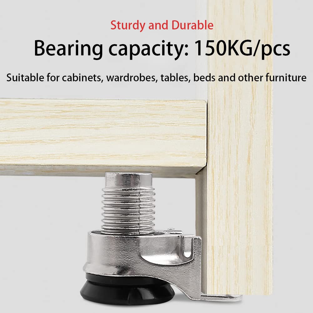 Adjustable Furniture Leveling Feet - 2.1 Inch Metal Workbench Levelers Pack Of 8 With Galvanized Steel