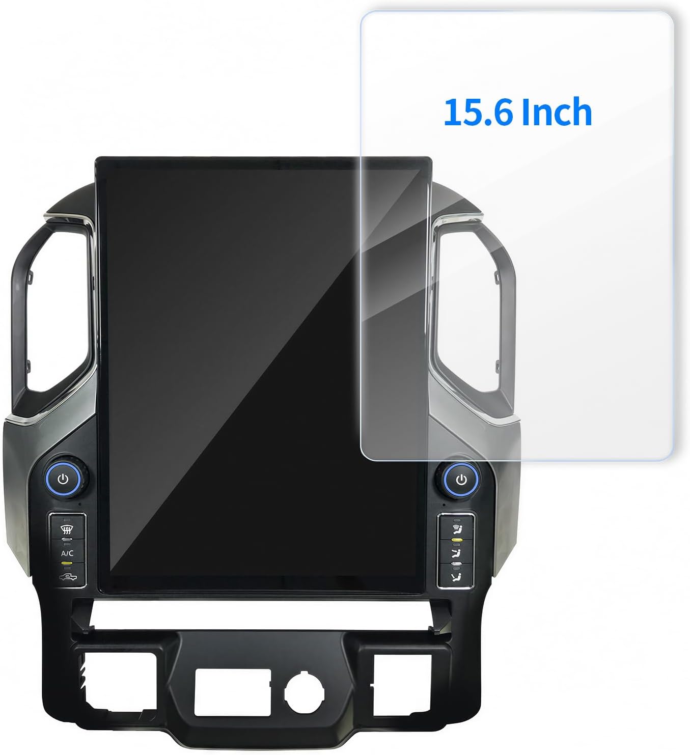 Tempered Glass Screen Protector for 15.6 inch Universal Car Radio Chevrolet Silverado GMC Sierra Screen Protector Scratches Protection Super Sharpness 9H High Hardness Waterproof