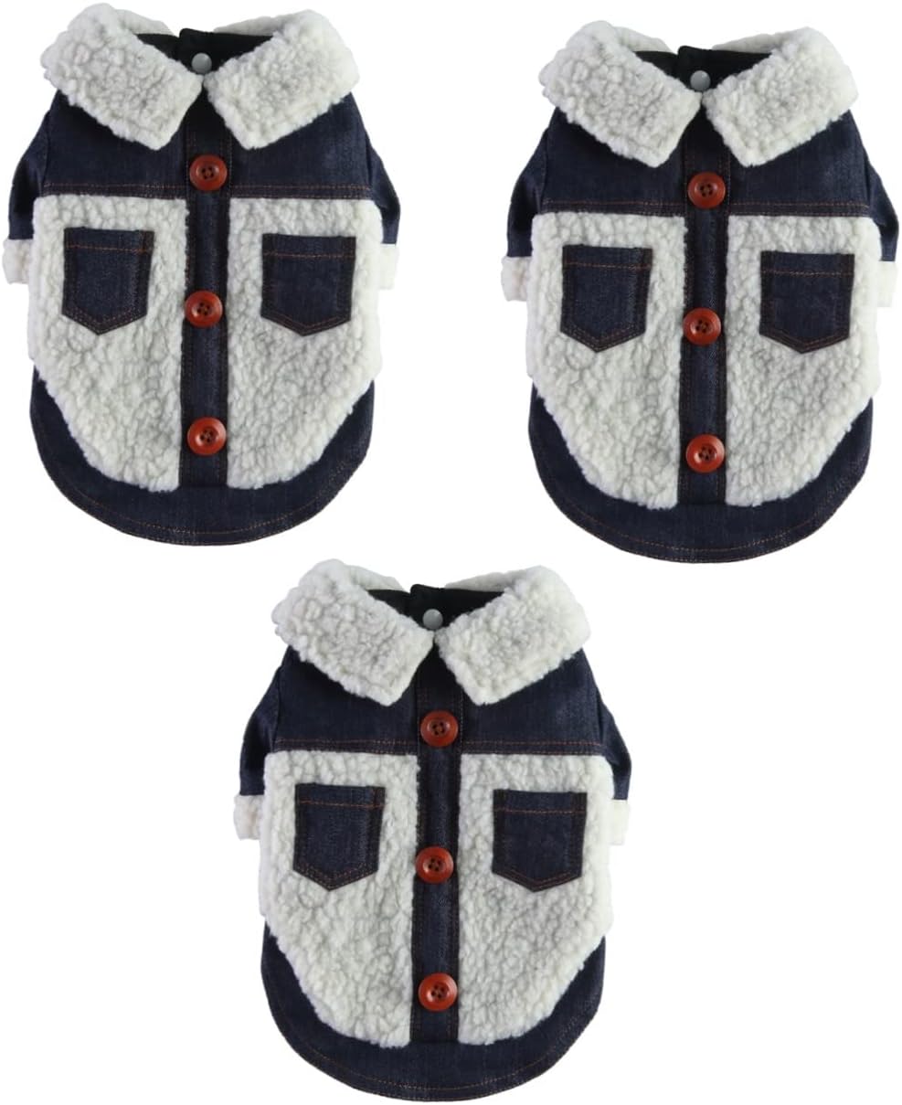 Angoily 3pcs Dog Jacket Stylish Windproof Warm Clothing for Pets Lightweight Comfortable Pet Coat for Dogs Fashionable Wear for Cold Weather