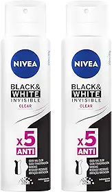 NIVEA Kit Desodorante Aerossol Black & White Clear 150ml - 2 Unidades, Nivea, pacote de 2