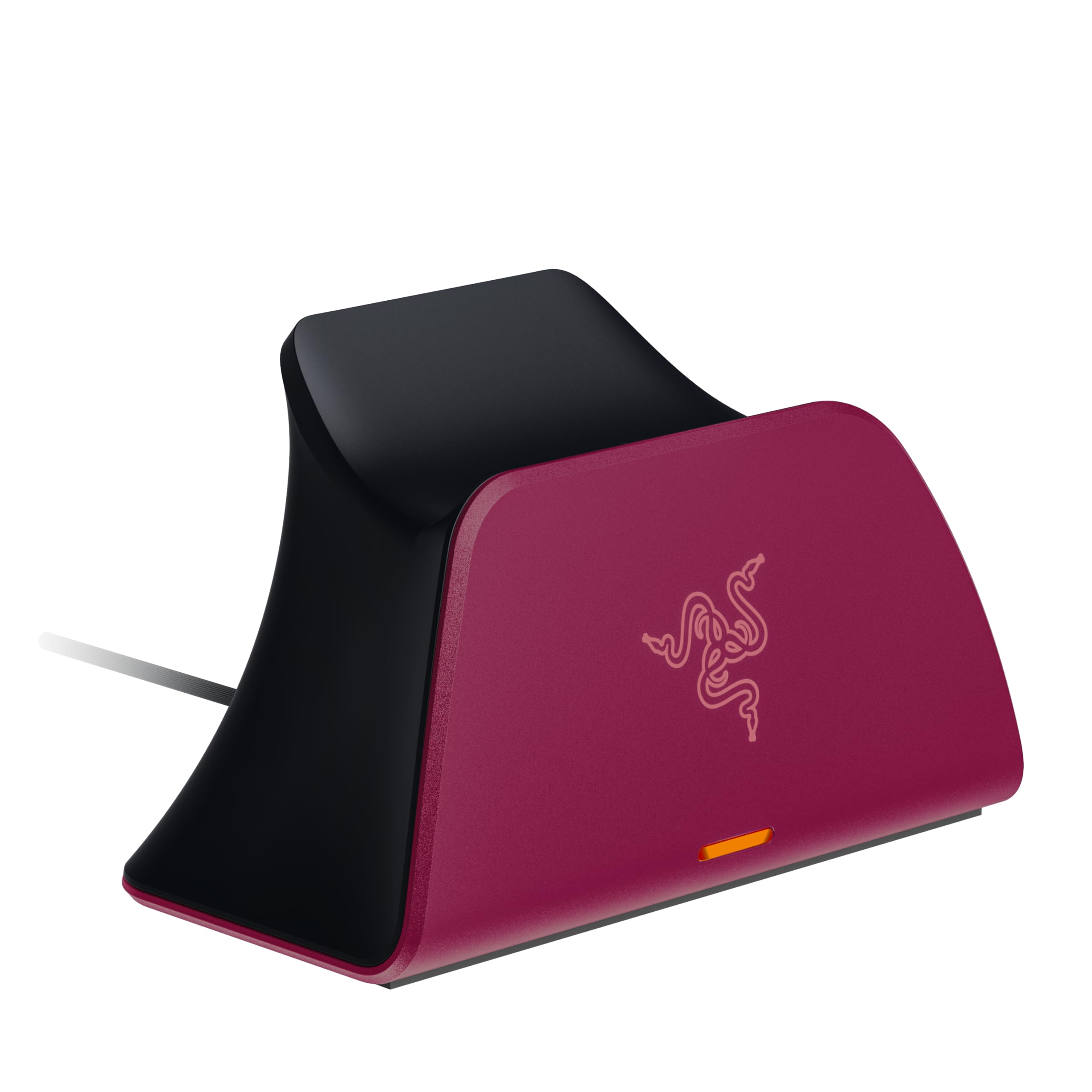 Razer Uniwersalny stojak do szybkiego ładowania - do kontrolera DualSense PlayStation 5 (szybkie ładowanie, zakrzywiona konstrukcja kołyski, zasilany przez USB, nawigacja jedną ręką) Cosmic Red
