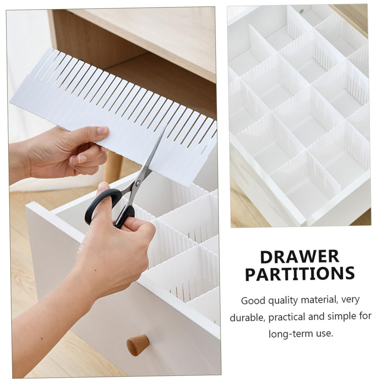 Divisori per Cassetti in Plastica 10 Pezzi Combinazione Flessibile per Organizzare Calzini e Asciugamani in Casa 38x11cm